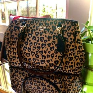 Coach satchel leopard ocelot cheetah print EUC 😱